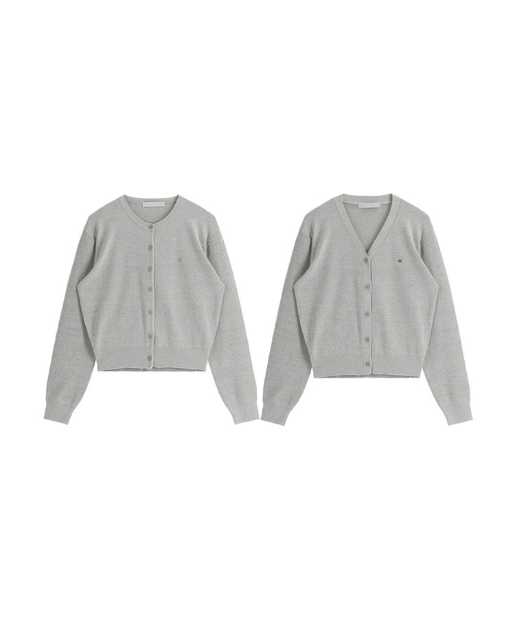 (MADE/イージーウォッシャブル/2type) 2タイプ ラウンド＆Vネック ペンダントカーディガン