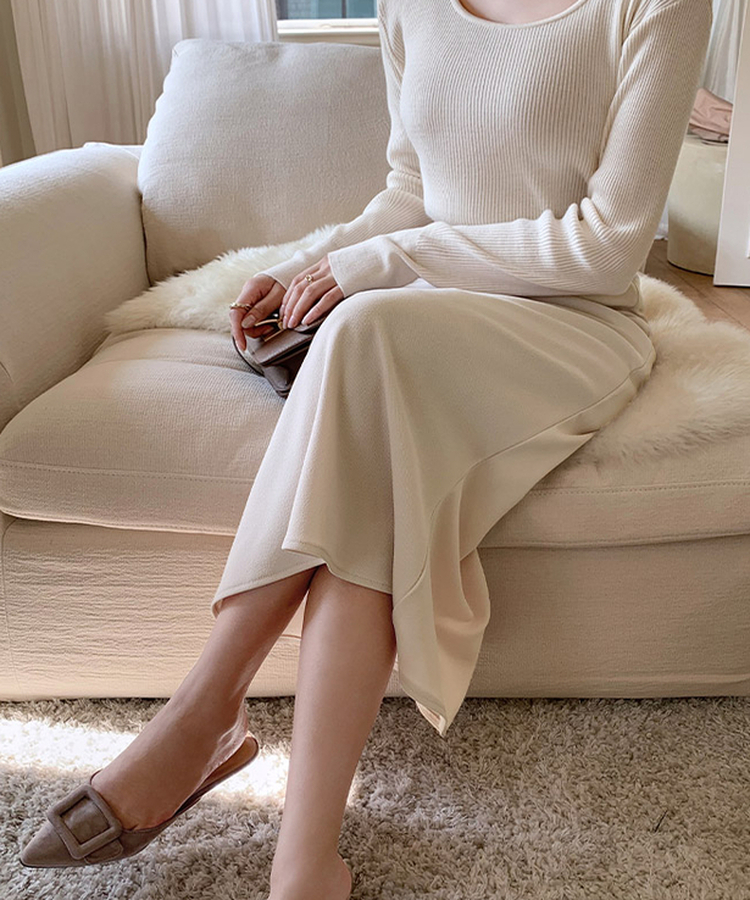 ハイウエストマーメイドスカート IVORY