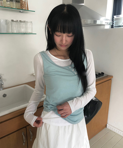 【SET】ボタンキャミソール＋レイヤードTシャツ MINT
