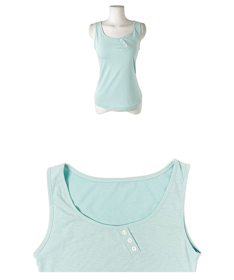 【SET】ボタンキャミソール＋レイヤードTシャツ