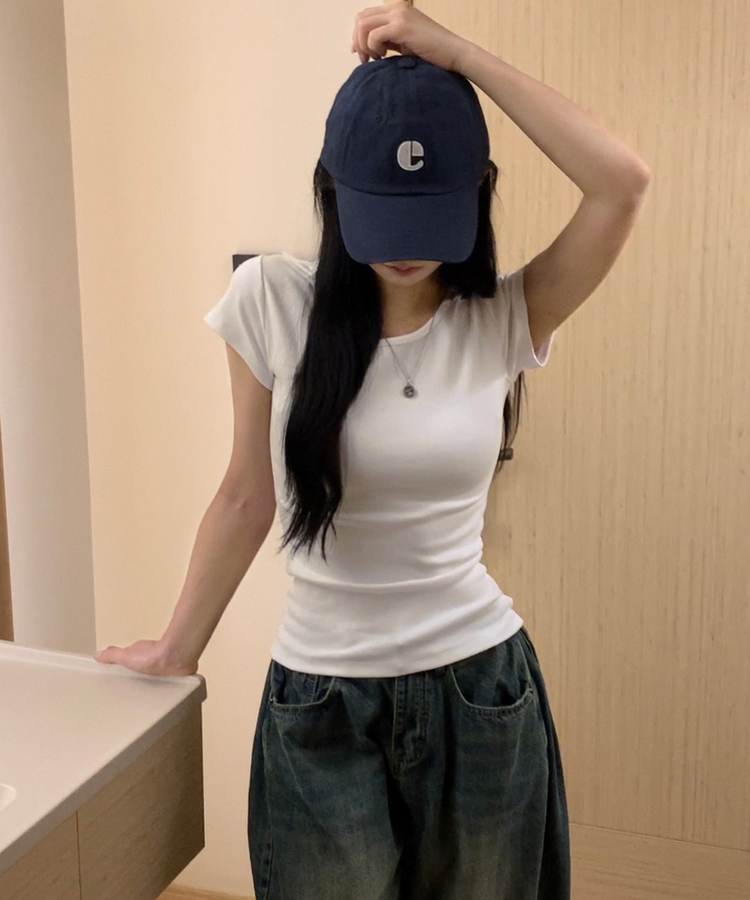 Made 스쿱 베이직 기본 유넥 반팔티셔츠 9color 화이트