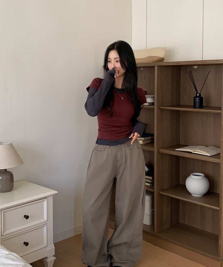 Made 스쿱 베이직 기본 유넥 반팔티셔츠 9color 레드와인