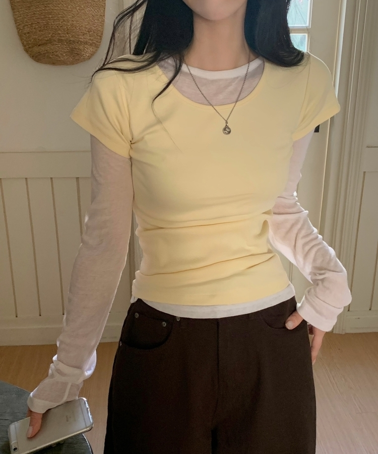 Made 스쿱 베이직 기본 유넥 반팔티셔츠 9color 버터옐로우