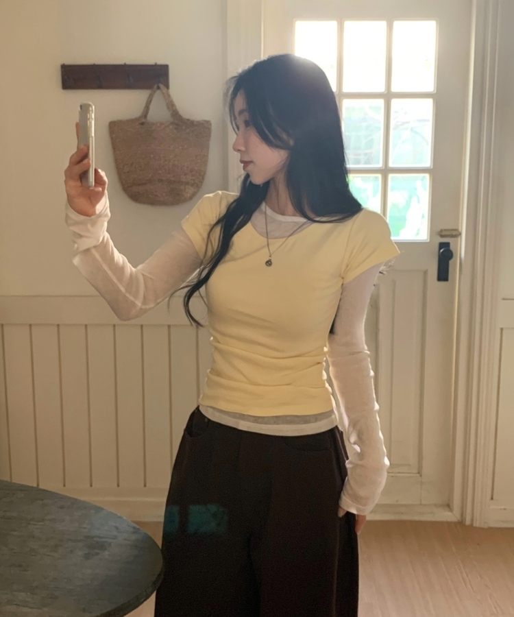 Made 스쿱 베이직 기본 유넥 반팔티셔츠 9color 버터옐로우