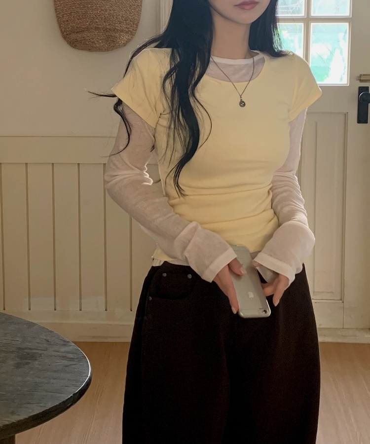 Made 스쿱 베이직 기본 유넥 반팔티셔츠 9color 버터옐로우