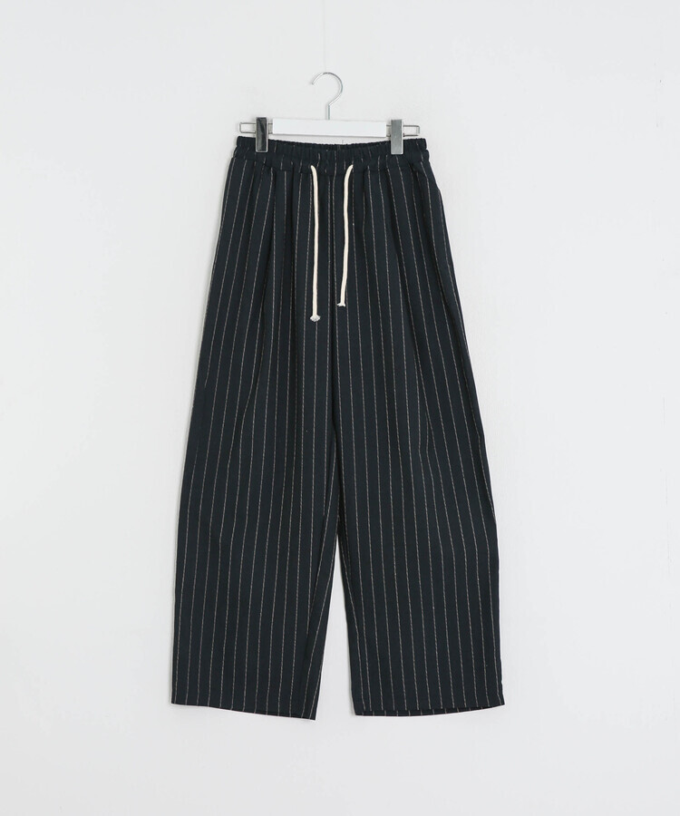 ピンストライプドロストワイドパンツ