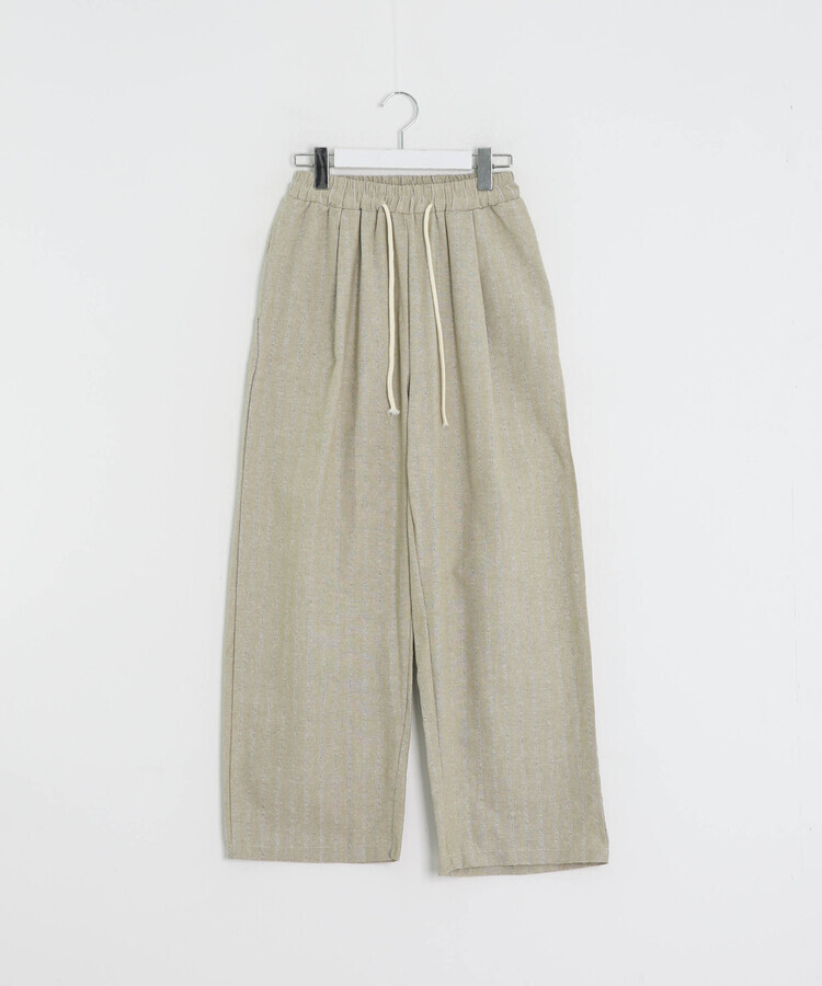 ピンストライプドロストワイドパンツ