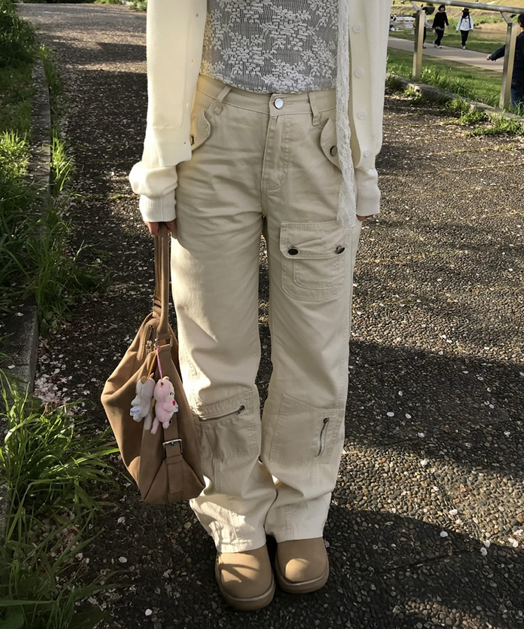 カーゴポケットワイドパンツ IVORY