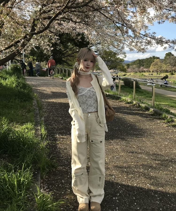 カーゴポケットワイドパンツ IVORY