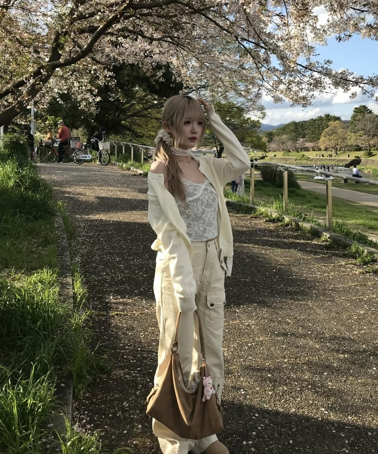 カーゴポケットワイドパンツ IVORY