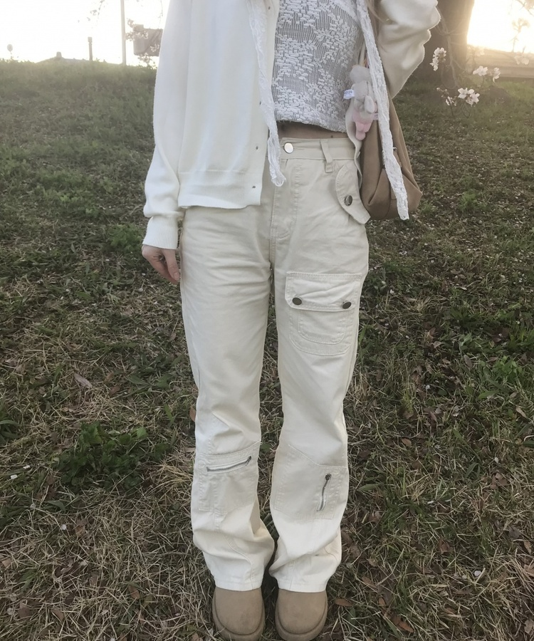 カーゴポケットワイドパンツ IVORY
