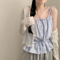 リボンウエスト紐キャミソール SKY BLUE