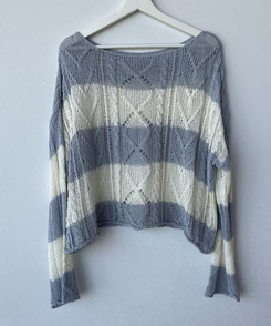 ボーダールーズ長袖夏ニット