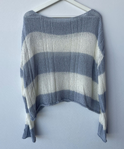 ボーダールーズ長袖夏ニット