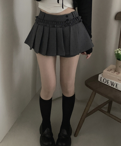 ドットフリルミニスカートパンツ GREY