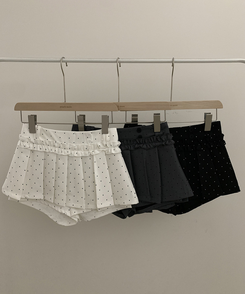 ドットフリルミニスカートパンツ