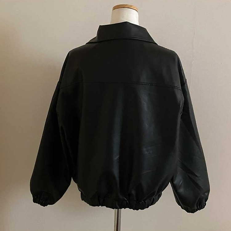 ルーズフィットデイリーレザー調ジャケット