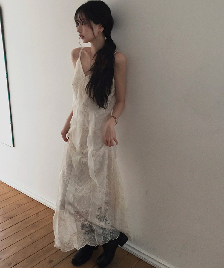 レースキャミソールワンピース IVORY