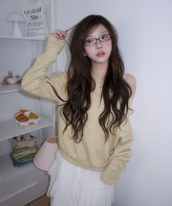 シアリングスターオフショルトレーナー YELLOW