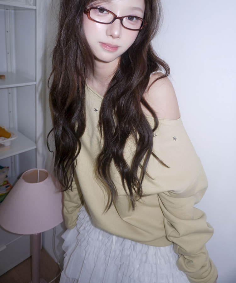 シアリングスターオフショルトレーナー YELLOW