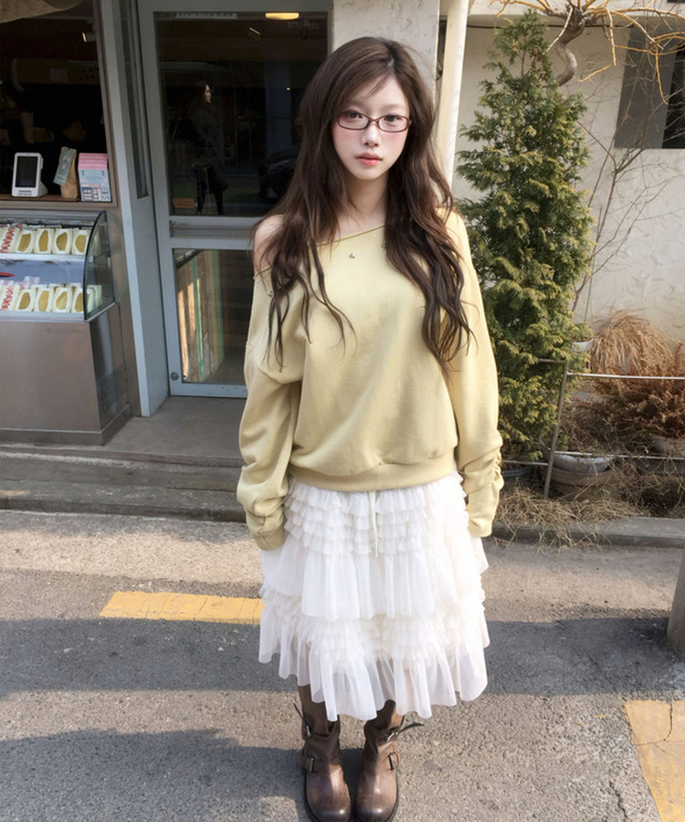 シアリングスターオフショルトレーナー YELLOW