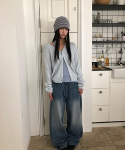 シンプルボーダービーニー GREY