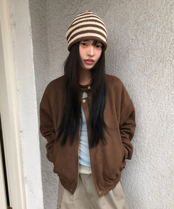 シンプルボーダービーニー BEIGE