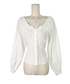 フリルネックオフショルダーブラウス