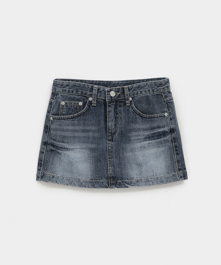 ロウウエストデニムミニスカート