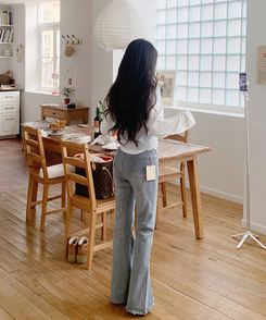 【丈別】ブーツカットデニムパンツ(6color) GREY