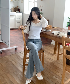 【丈別】ブーツカットデニムパンツ(6color) GREY