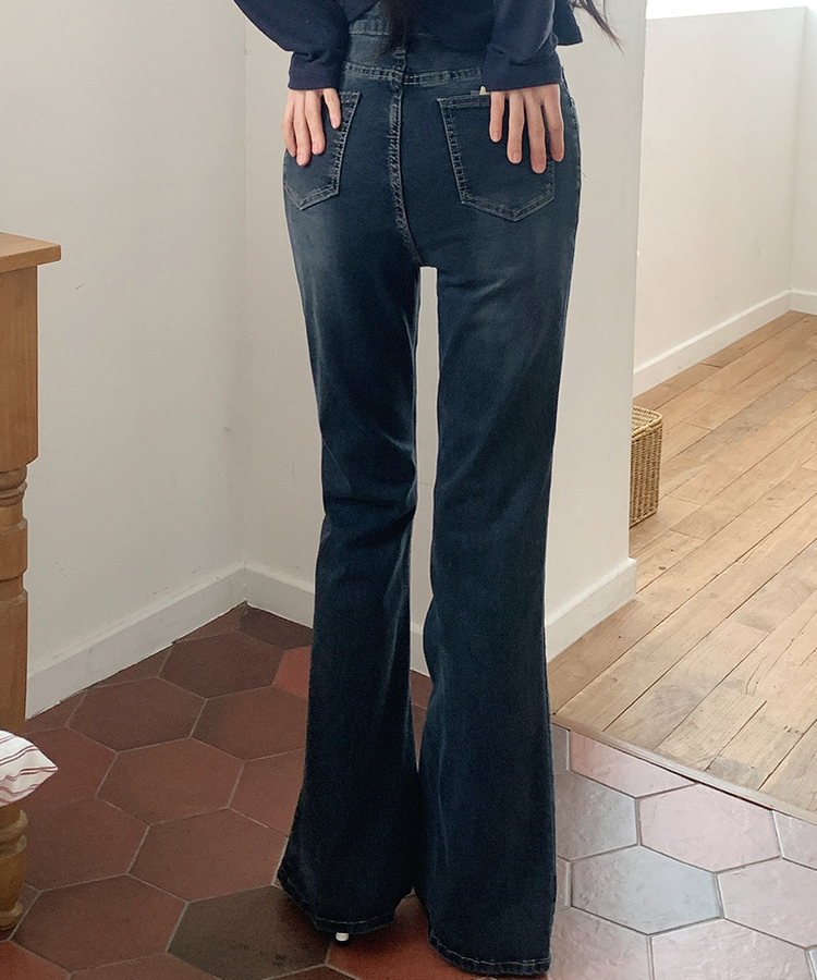 【丈別】ブーツカットデニムパンツ(6color) DEEP DENIM