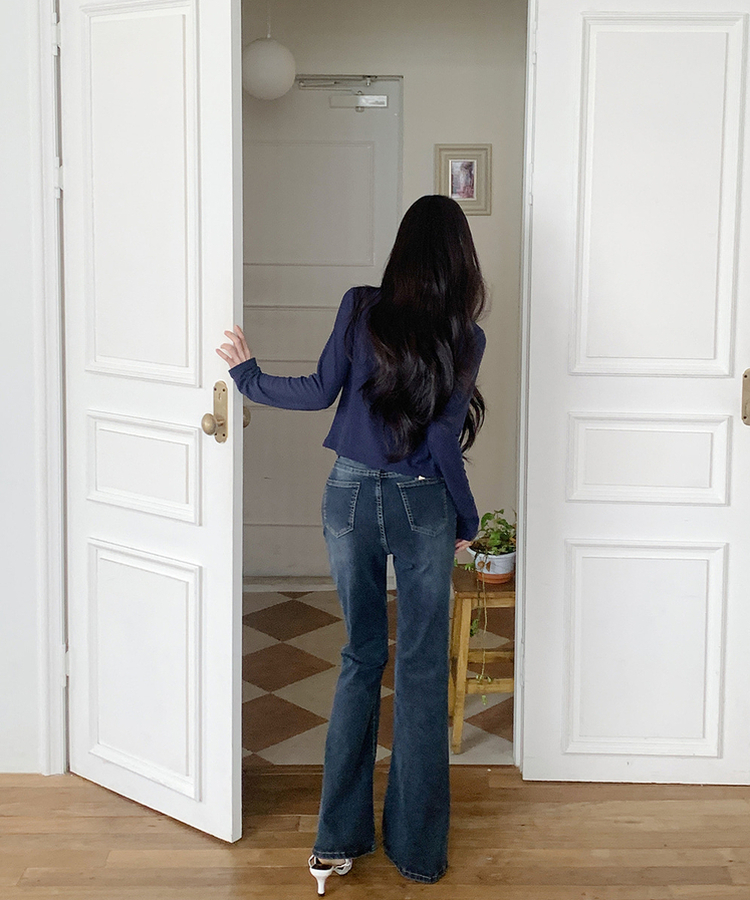 【丈別】ブーツカットデニムパンツ(6color) DEEP DENIM