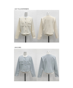 ツイードボタンジャケット