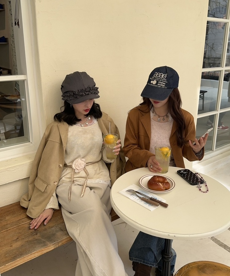 플라워 레이스 레이어드 탑 옐로우