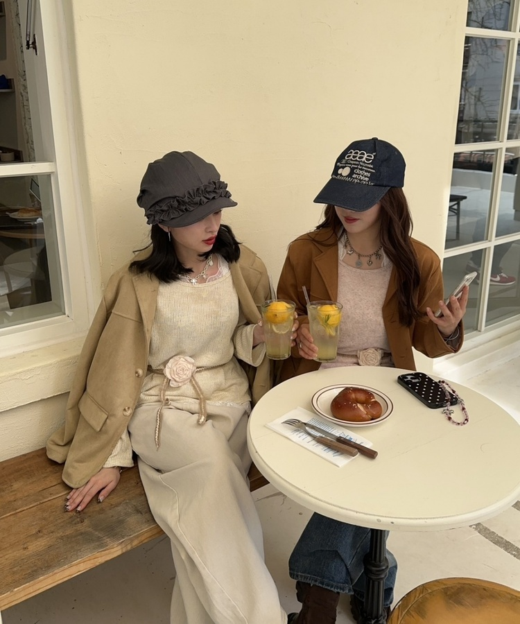 플라워 레이스 레이어드 탑 핑크