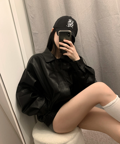 ルーズライダースレザージャケット BLACK