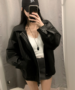 ルーズライダースレザージャケット BLACK