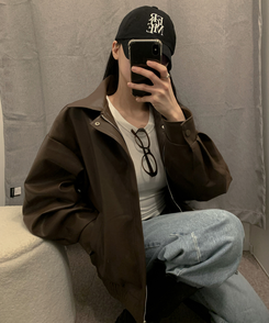 ルーズライダースレザージャケット CHESTNUT BROWN