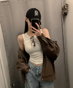 ルーズライダースレザージャケット CHESTNUT BROWN