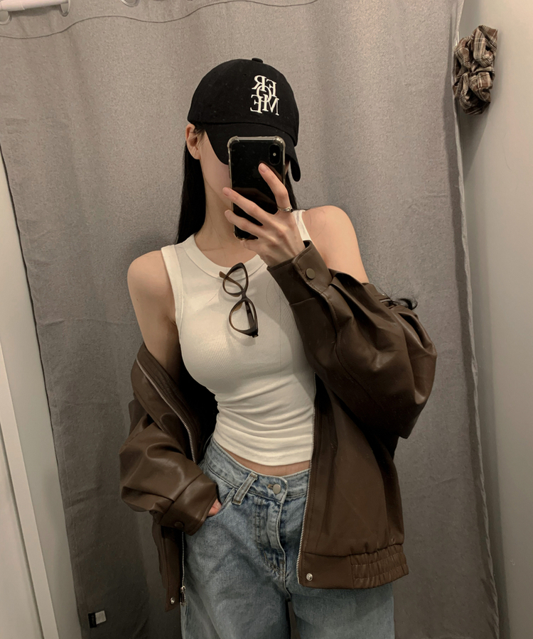 ルーズライダースレザージャケット CHESTNUT BROWN