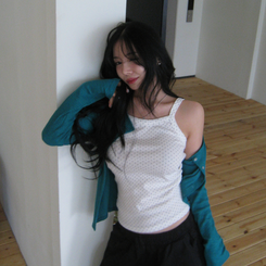 リブセミクロップドカーディガン(6color) TEAL