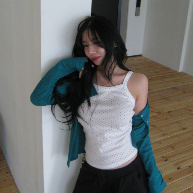 リブセミクロップドカーディガン(6color) TEAL