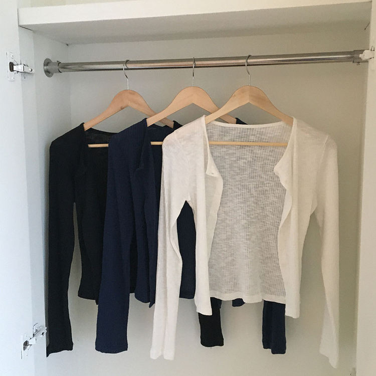 リブセミクロップドカーディガン(6color)