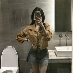 クラシックスエードクロップドジャケット BEIGE