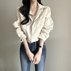 クラシックスエードクロップドジャケット IVORY