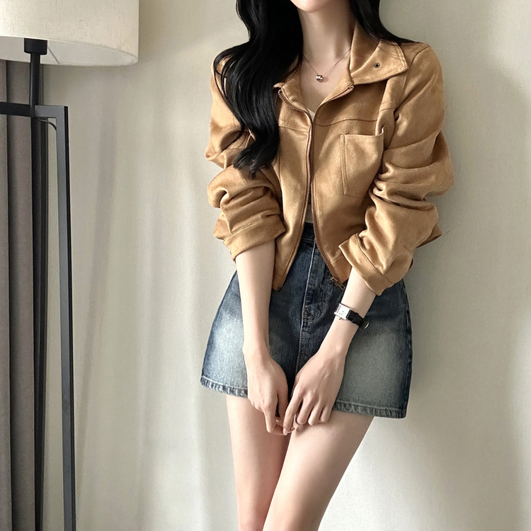 クラシックスエードクロップドジャケット BEIGE
