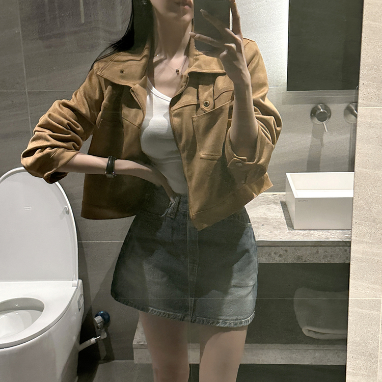 クラシックスエードクロップドジャケット BEIGE