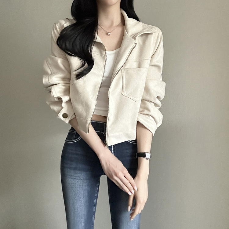 クラシックスエードクロップドジャケット IVORY