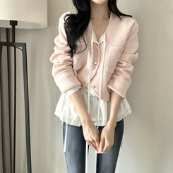 デイリーツイードクロップドジャケット PINK